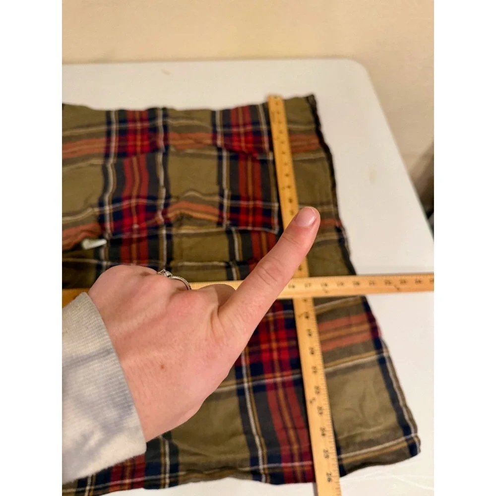 Orvis Portuguese Cotton Flannel Standard Pillowcase‎ Red Olive Plaid Set of 3